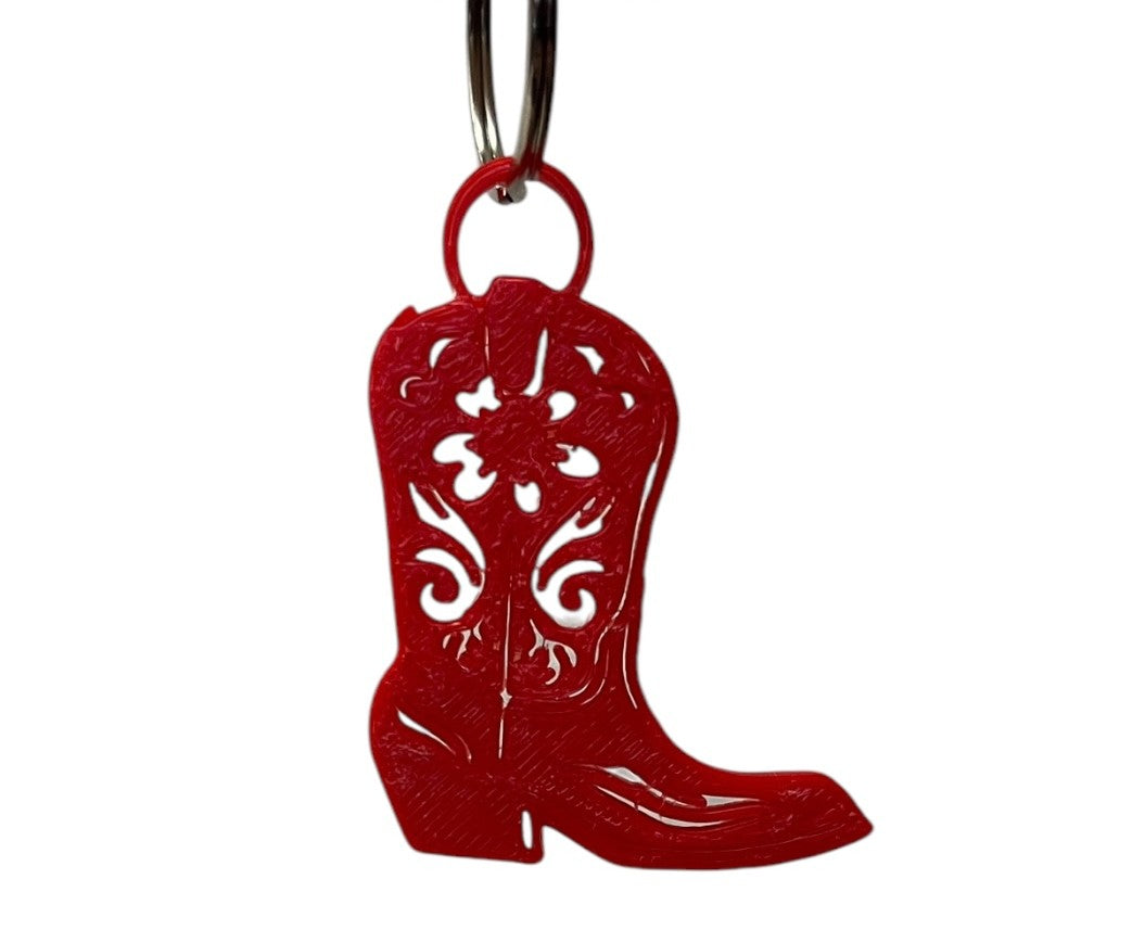 3D-Printed Cowgirl Boot Keychain – Western-Style Charm Multiple Colors