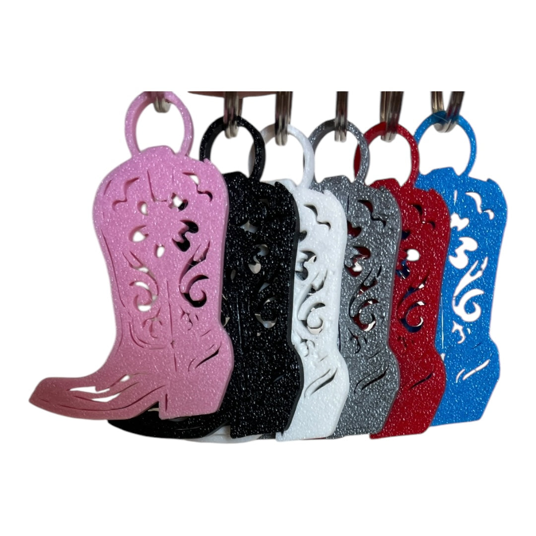 3D-Printed Cowgirl Boot Keychain – Western-Style Charm Multiple Colors