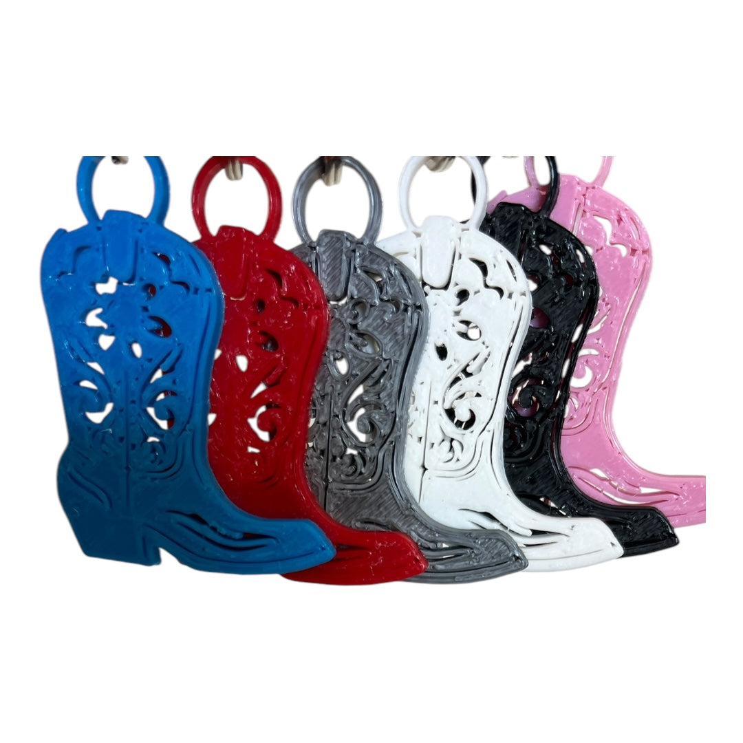 3D-Printed Cowgirl Boot Keychain – Western-Style Charm Multiple Colors